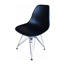 gh-8073 (PP 623 C) стул обеденный, сиденье-пластик, каркас-хромированный, черный